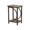 Dria Accent Side Table, 18 Inch Brown Solid Wood Top, Black Metal By Casagear Home