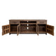 Umey 80 Inch TV Media Console Open Center Shelf 2 Doors Brown Solid Wood By Casagear Home BM319745