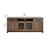 Umey 80 Inch TV Media Console Open Center Shelf 2 Doors Brown Solid Wood By Casagear Home BM319745