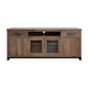 Umey 80 Inch TV Media Console Open Center Shelf 2 Doors Brown Solid Wood By Casagear Home BM319745