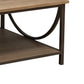 Dria Coffee Table Bottom Shelf 50 Inch Brown Solid Wood Top Arc Base By Casagear Home BM319748