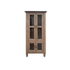 Nite 70 Inch Accent Cabinet with 4 Rustic Glass Doors, Brown Solid Wood By Casagear Home