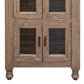 Nite 70 Inch Accent Cabinet with 4 Rustic Glass Doors Brown Solid Wood By Casagear Home BM319749