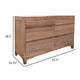 Hyn Wide Dresser 6 Drawers Tapered Legs Farmhouse Brown Solid Wood By Casagear Home BM319750