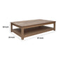 Umey Cocktail Coffee Table 67 Inch Rectangular Shelf Brown Mango Wood By Casagear Home BM319752