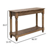 Ify Sofa Table with Shelf 49 Inch Rectangular Top Brown Solid Pine Wood By Casagear Home BM319753