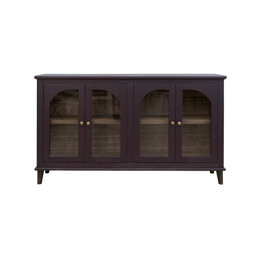 Nove 71 Inch Sideboard Console Gold Metal Knobs Arch Doors Purple Solid Wood By Casagear Home BM319758