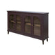 Nove 71 Inch Sideboard Console Gold Metal Knobs Arch Doors Purple Solid Wood By Casagear Home