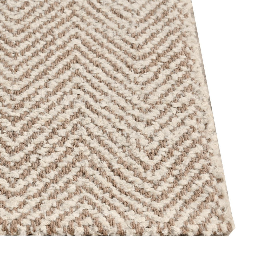 Bein 10 x 14 Ultra Large Area Rug, Hand Spun Wool Blend Chenille, Ivory By Casagear Home