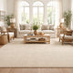 Bein 10 x 14 Ultra Large Area Rug, Hand Spun Wool Blend Chenille, Ivory By Casagear Home