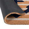 Styn 24 x 36 Doormat Coir Nonslip Back Striped Pattern Anchor Print Navy By Casagear Home BM319766