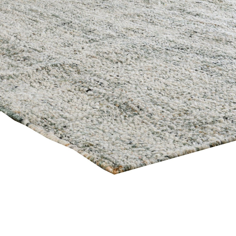 Foed 3 x 8 Hallway Runner Rug Handwoven Heathered Effect Green Jute Wool By Casagear Home BM319776