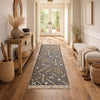 Hona 3 x 8 Hallway Runner Rug, Handwoven Traditional Tassels, Caviar Black By Casagear Home