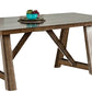 Jule Dining Table 76 Inch Rectangular Top Trestle Base Brown Solid Wood By Casagear Home BM319788