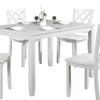 Ziko 5 Piece Dining Table Set 4 Crossed Back Chairs White Solid Wood By Casagear Home BM319795