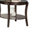 Orio Side End Table Open Shelves 31 Inch Oval Top Curve Legs Brown Wood By Casagear Home BM319797