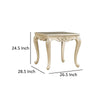 Roche Side End Table 29 Inch Classic Cabriole Legs Champagne Gold Wood By Casagear Home BM319802