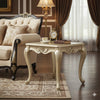 Roche Side End Table, 29 Inch, Classic Cabriole Legs, Champagne Gold Wood By Casagear Home