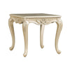Roche Side End Table, 29 Inch, Classic Cabriole Legs, Champagne Gold Wood By Casagear Home