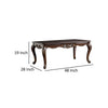 Halie Coffee Table 48 Inch Classic Cabriole Legs Dark Brown Solid Wood By Casagear Home BM319803