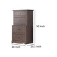 Stav Tall Dresser Chest with 4 Drawers Plank Style Gray Solid Wood By Casagear Home BM319807