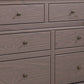 Stav Wide Dresser Chest with 6 Drawers Plank Style Gray Solid Wood By Casagear Home BM319808