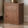 Stav Nightstand 1 Drawer and Door 25 Inch Plank Style Brown Solid Wood By Casagear Home BM319812