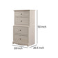 Stav Tall Dresser Chest with 4 Drawers Plank Style White Solid Wood By Casagear Home BM319813