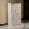 Stav Tall Dresser Chest with 4 Drawers, Plank Style, White Solid Wood By Casagear Home