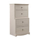 Stav Tall Dresser Chest with 4 Drawers, Plank Style, White Solid Wood By Casagear Home