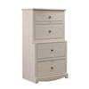 Stav Tall Dresser Chest with 4 Drawers, Plank Style, White Solid Wood By Casagear Home