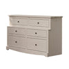 Stav Wide Dresser Chest with 6 Drawers, Plank Style, White Solid Wood By Casagear Home