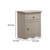 Stav Nightstand 1 Drawer and Door 25 Inch Plank Style White Solid Wood By Casagear Home BM319815