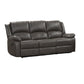 Lizzy Sofa and Loveseat Set Manual Reclining Solid Wood Gray Leather By Casagear Home BM319816