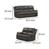 Lizzy Sofa and Loveseat Set Manual Reclining Solid Wood Gray Leather By Casagear Home BM319816