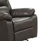 Lizzy Manual Glider Recliner Chair Pillow Arms Solid Wood Gray Leather By Casagear Home BM319817