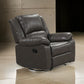 Lizzy Manual Glider Recliner Chair Pillow Arms Solid Wood Gray Leather By Casagear Home BM319817