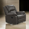 Lizzy Manual Glider Recliner Chair Pillow Arms Solid Wood Gray Leather By Casagear Home BM319817