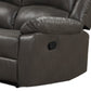 Lizzy Loveseat Manual Reclining 60 Inch Pillow Top Arms Gray Leather By Casagear Home BM319818