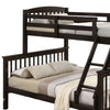 Bruke Twin/Full Size Bunk Bed with Ladder Slatted Brown Solid Hardwood By Casagear Home BM319820