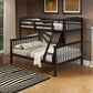 Bruke Twin/Full Size Bunk Bed with Ladder Slatted Brown Solid Hardwood By Casagear Home BM319820