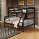 Bruke Twin/Full Size Bunk Bed with Ladder Slatted Brown Solid Hardwood By Casagear Home BM319820