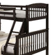 Bruke Twin/Full Bunk Bed with Ladder Slatted Cherry Brown Solid Hardwood By Casagear Home BM319822