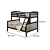 Bruke Twin/Full Bunk Bed with Ladder Slatted Cherry Brown Solid Hardwood By Casagear Home BM319822