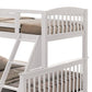 Bruke Twin/Full Size Bunk Bed with Ladder Slatted White Solid Hardwood By Casagear Home BM319823