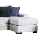 East Sectional Sofa Reversible Chaise 4 Pillows Cream White Chenille By Casagear Home BM319824