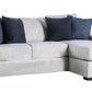 East Sectional Sofa Reversible Chaise 4 Pillows Cream White Chenille By Casagear Home BM319824