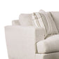 Flin Loveseat with 2 Striped Accent Pillows 70 Inch Soft Beige Chenille By Casagear Home BM319826