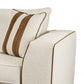 Elize Accent Chair with 2 Pillows Solid Wood Faux Leather Beige Boucle By Casagear Home BM319828