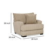 Laila Accent Chair with Throw Pillow Solid Wood Light Brown Chenille By Casagear Home BM319832